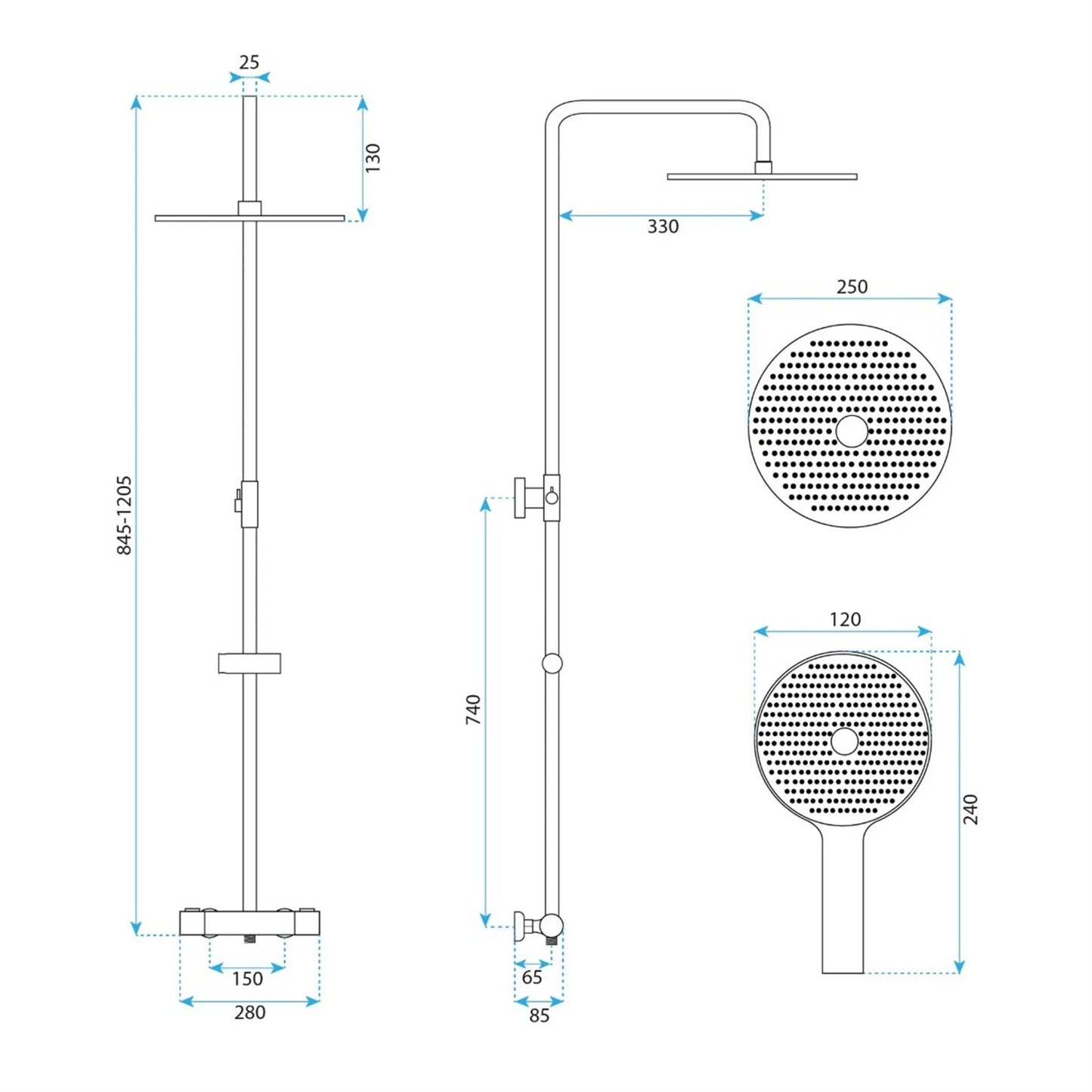 Thermostat-Duschset Drop – Titan