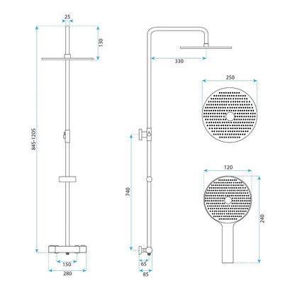 Thermostat-Duschset Drop – Titan