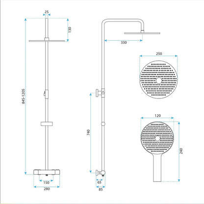 Thermostat-Duschset Drop – Titan