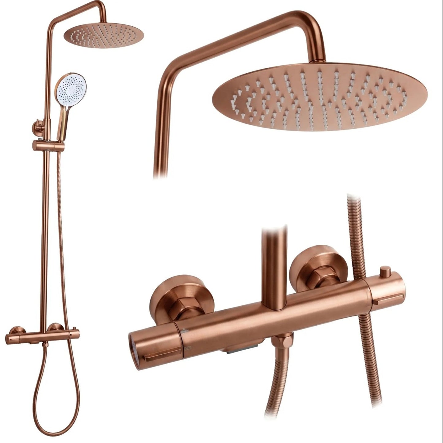 Thermostat-Duschset Drop – Kupfer Matt