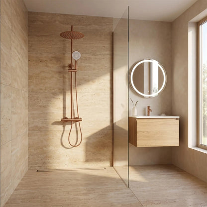 Thermostat-Duschset Drop – Kupfer Matt