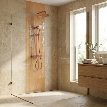 Thermostat-Duschset Drop – Kupfer Matt