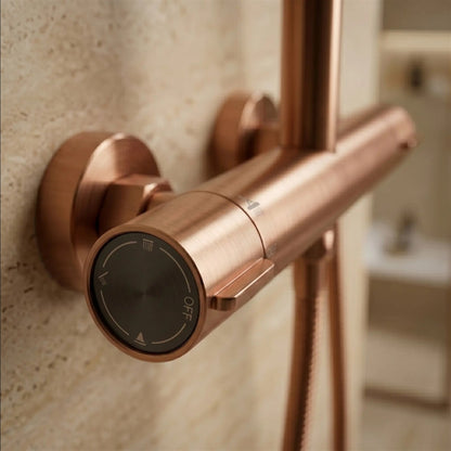 Thermostat-Duschset Drop – Kupfer Matt