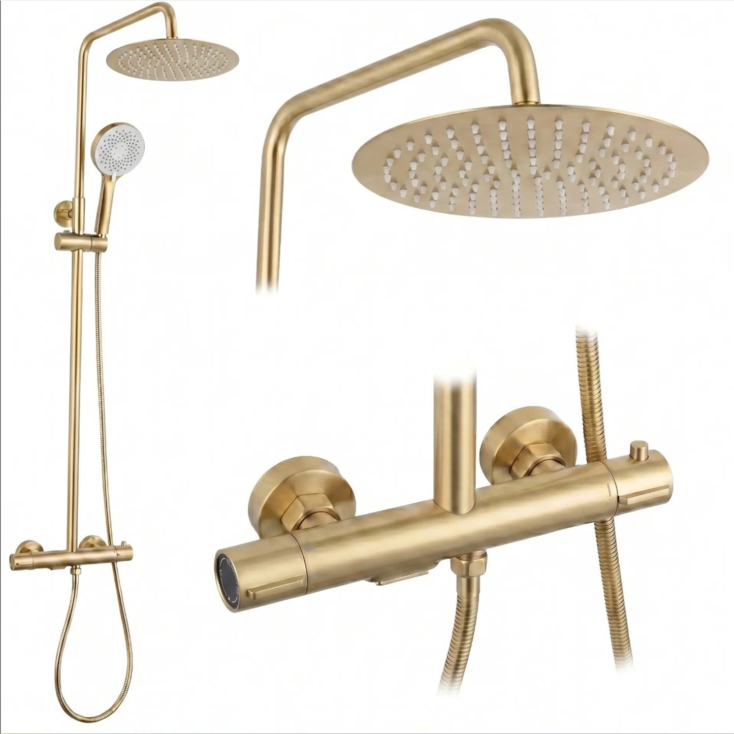 Thermostat-Duschset Drop – Gold Matt