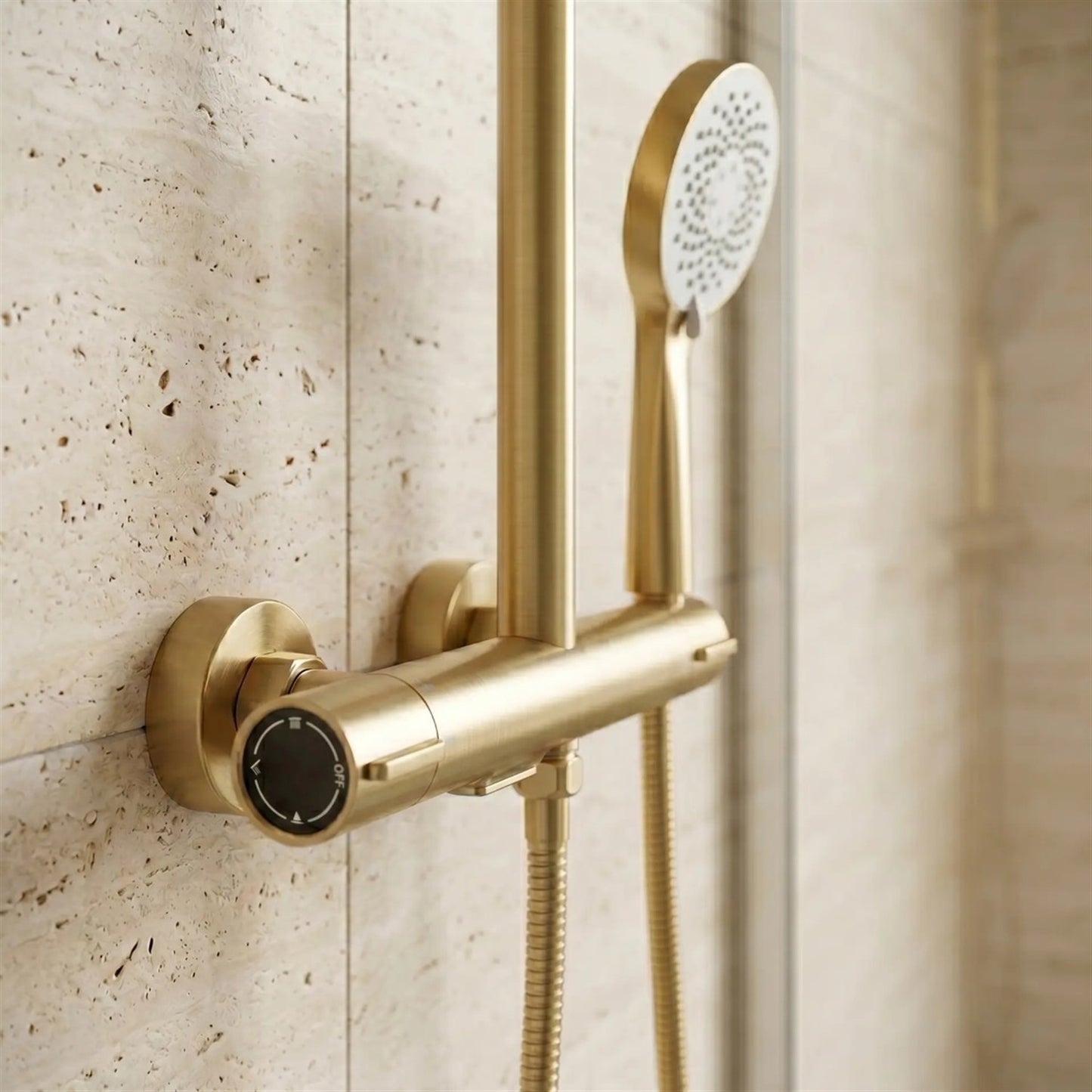 Thermostat-Duschset Drop – Gold Matt