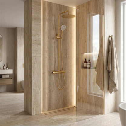 Thermostat-Duschset Drop – Gold Matt