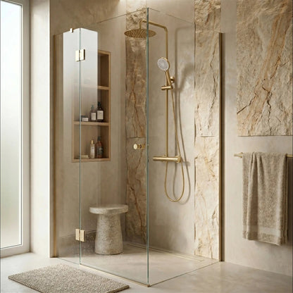 Thermostat-Duschset Drop – Gold Matt