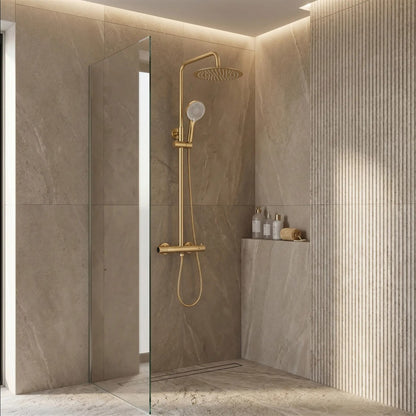 Thermostat-Duschset Drop – Gold Matt