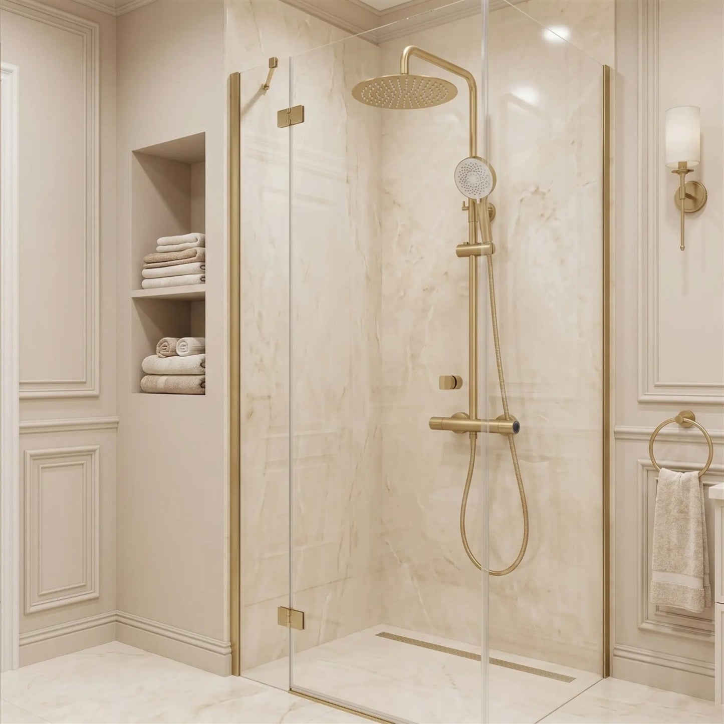 Thermostat-Duschset Drop – Gold Matt