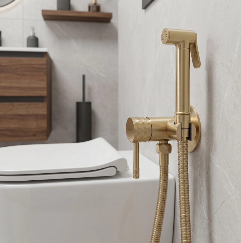 Bidetarmatur Lungo Loop Diamond Gold Matt