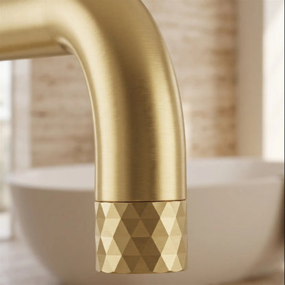 Freistehende Badewannenarmatur Lungo Diamond – Gold Matt