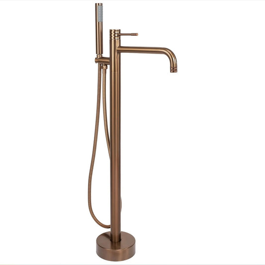 Freistehende Badewannenarmatur Lungo Diamond – Kupfer Matt