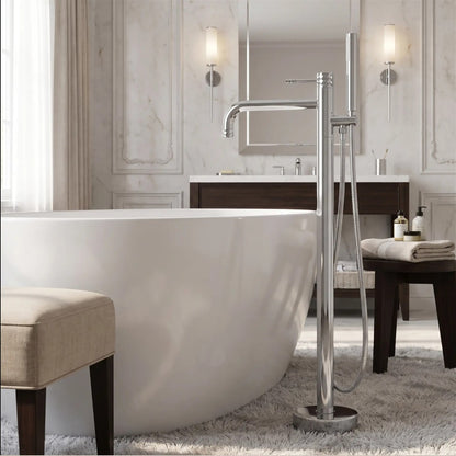Freistehende Badewannenarmatur Lungo Diamond – Chrom