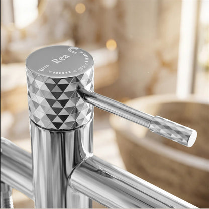 Freistehende Badewannenarmatur Lungo Diamond – Chrom
