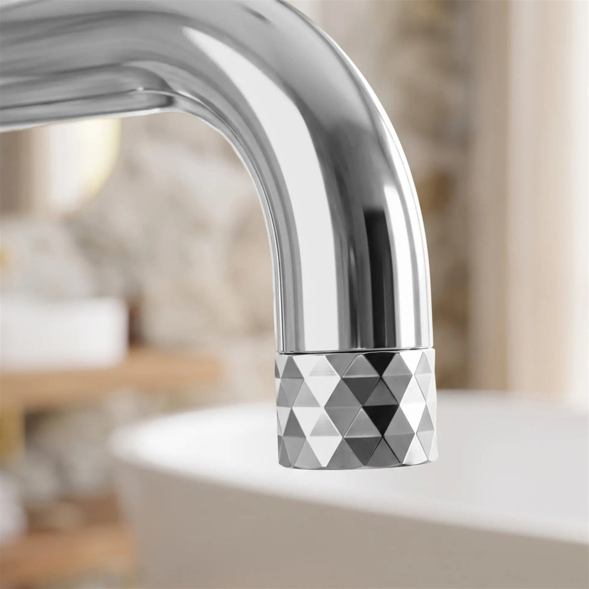 Freistehende Badewannenarmatur Lungo Diamond – Chrom