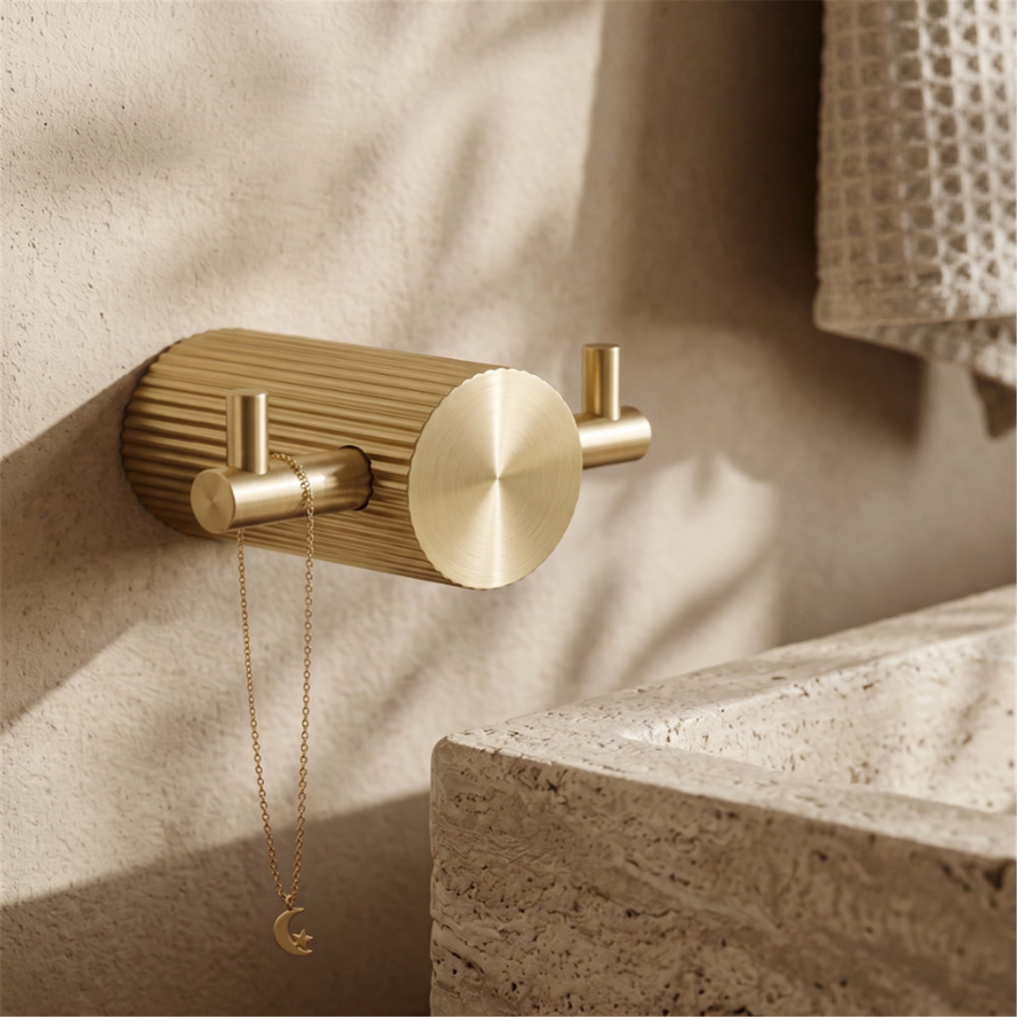 Badezimmerhaken 64104A Solo Gold Matt zur Wandmontage