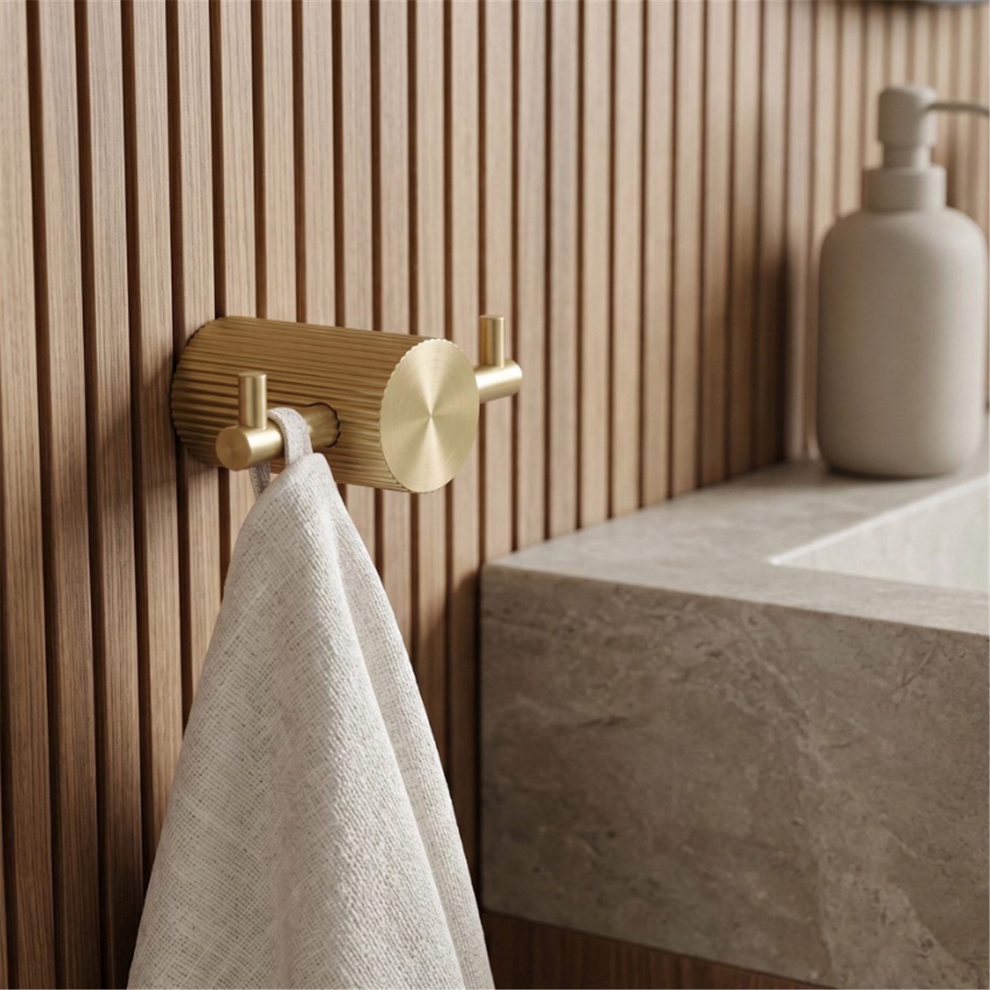 Badezimmerhaken 64104A Solo Gold Matt zur Wandmontage