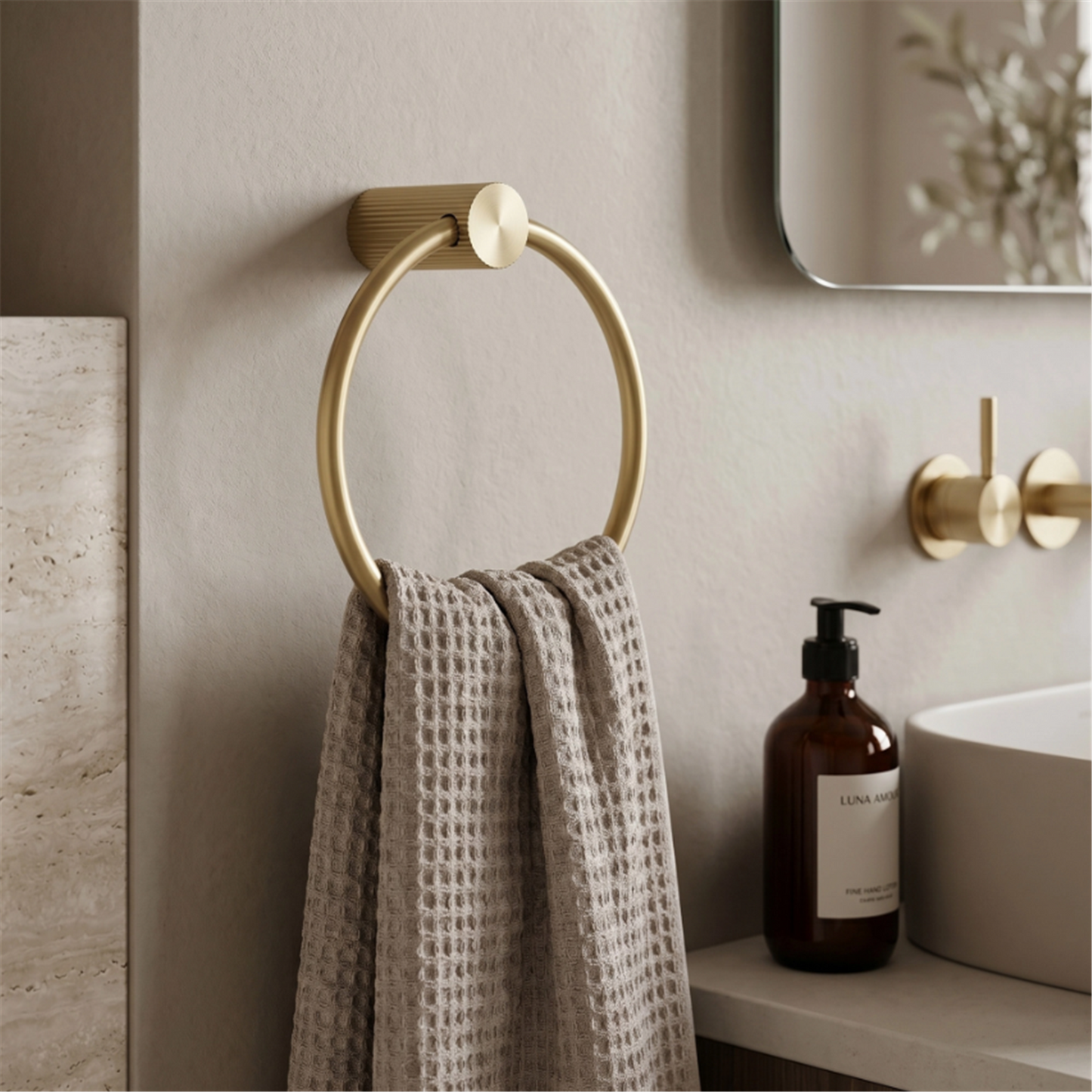 Handtuchring Solo Gold Matt für das Badezimmer
