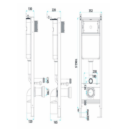 Vorwandelement für WC Slim 024N