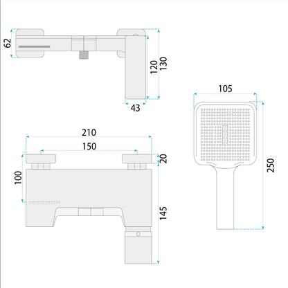 Wannenarmatur Joe Premium – Kupfer Matt