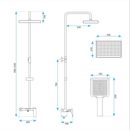 Duschgarnitur Joe Premium – Kupfer Matt