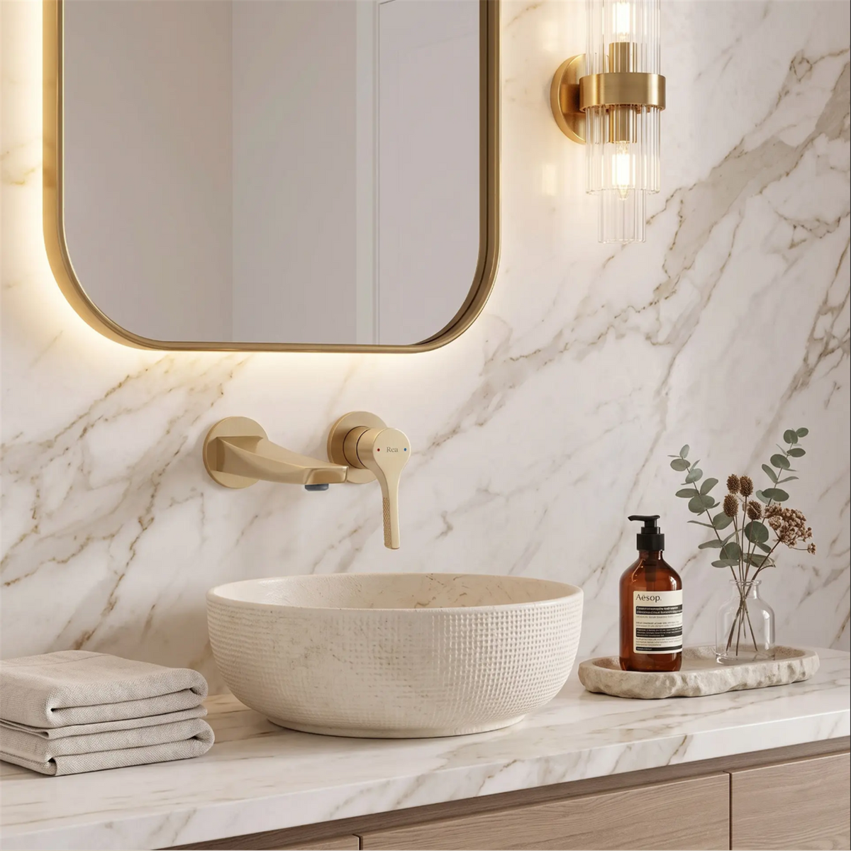 Unterputz-Waschtischarmatur Maxim – Gold Matt