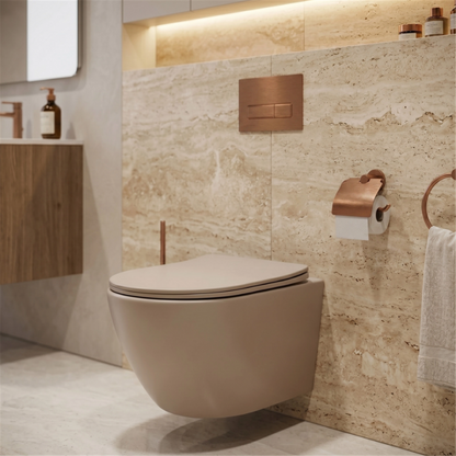 Wandhängendes WC Focus Tornado 48,5 × 36 cm – Taupe Matt