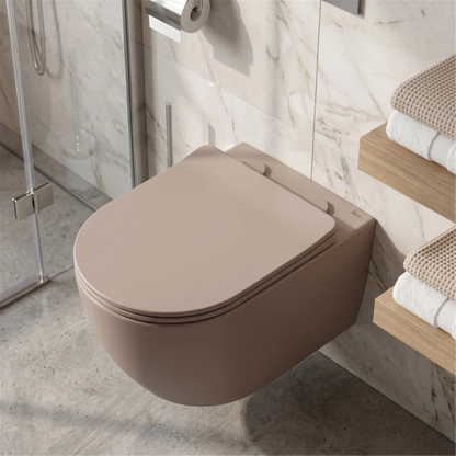 Wandhängendes WC Focus Tornado 48,5 × 36 cm – Taupe Matt