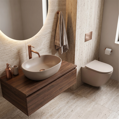 Wandhängendes WC Focus Tornado 48,5 × 36 cm – Taupe Matt