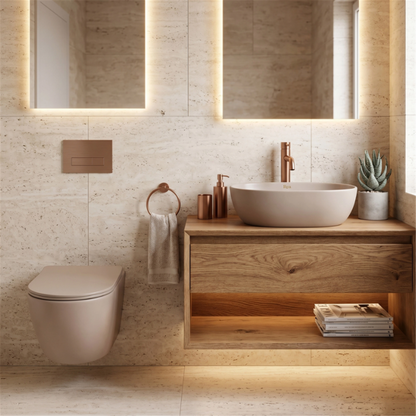 Wandhängendes WC Focus Tornado 48,5 × 36 cm – Taupe Matt