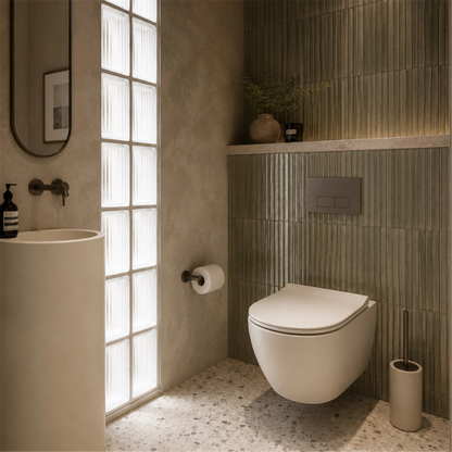 Wandhängendes WC Focus Tornado 48,5 × 36 cm – Creme Matt