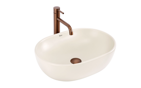 Aufsatzwaschbecken Focus 48 × 34,5 cm – Creme Matt