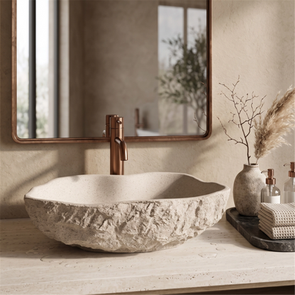 Aufsatzwaschbecken Isla Warm Beige 49 × 37 cm
