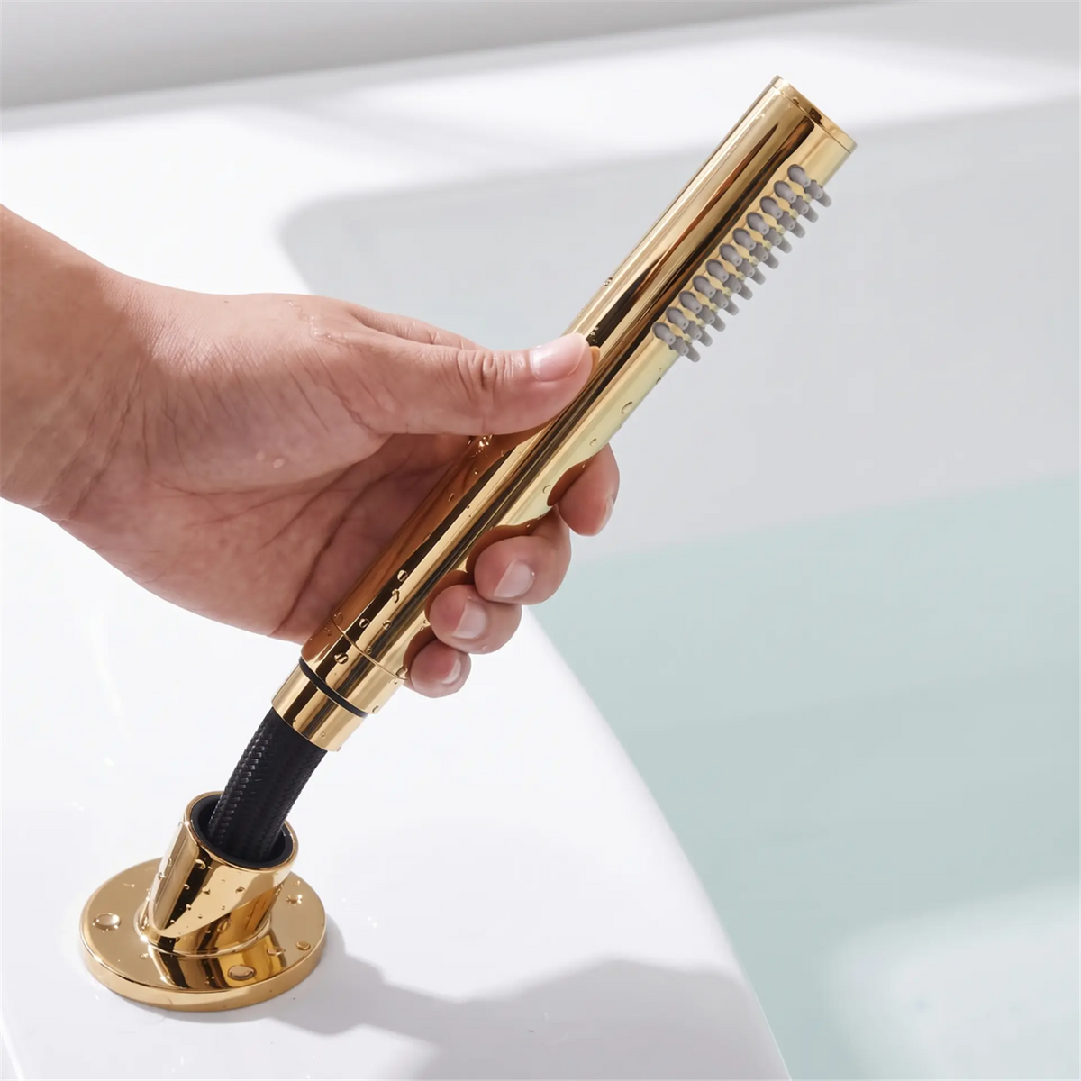 3-Loch-Badewannenarmatur Lungo – Gold