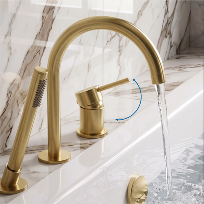 3-Loch-Badewannenarmatur Lungo – Gold Matt