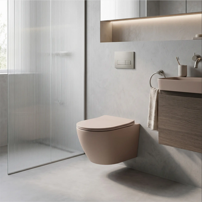 Wandhängendes WC Carlo Mini – Mocca Matt 49,5 × 36,5 cm