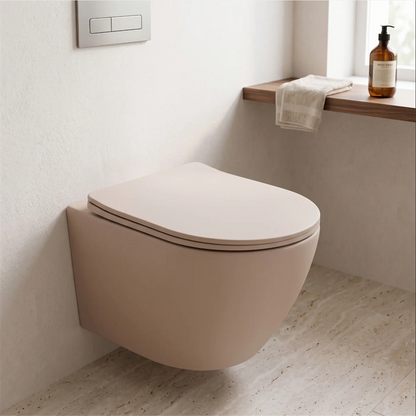 Wandhängendes WC Carlo Mini – Mocca Matt 49,5 × 36,5 cm