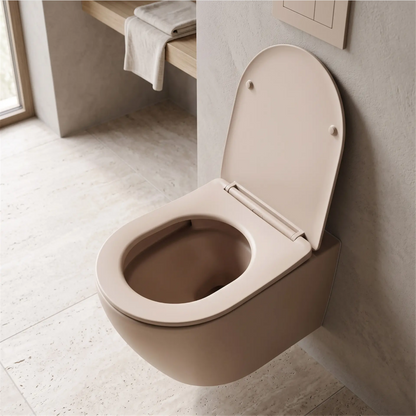 Wandhängendes WC Carlo Mini – Mocca Matt 49,5 × 36,5 cm