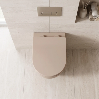 Wandhängendes WC Carlo Mini – Mocca Matt 49,5 × 36,5 cm