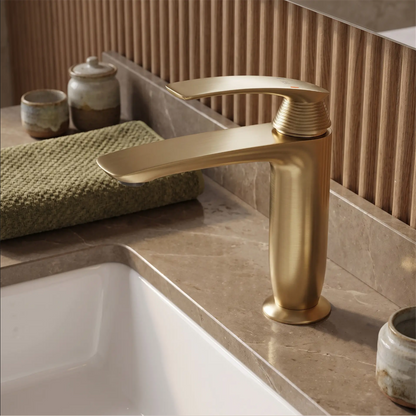 Waschbeckenarmatur Como Premium – Gold Matt Low