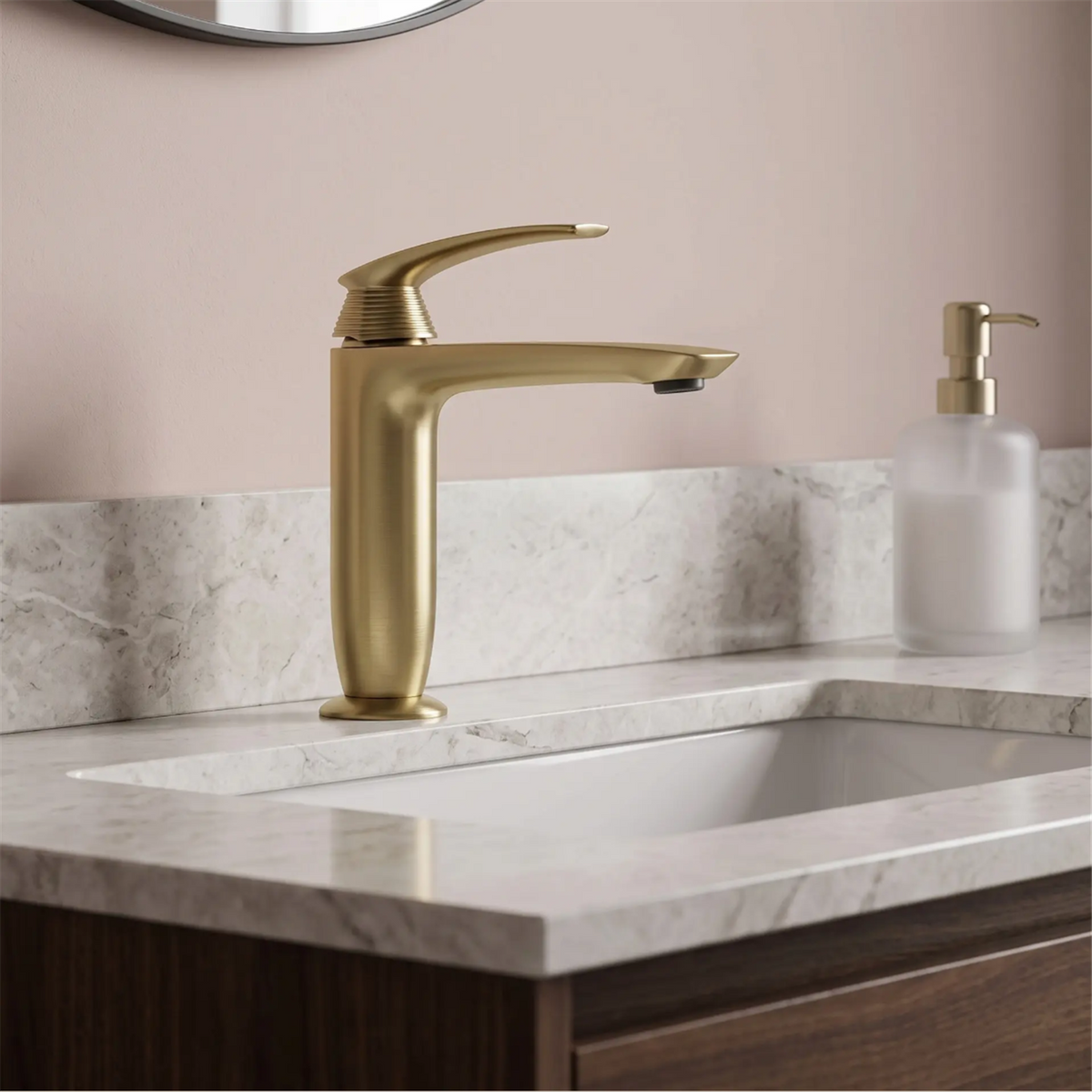 Waschbeckenarmatur Como Premium – Gold Matt Low