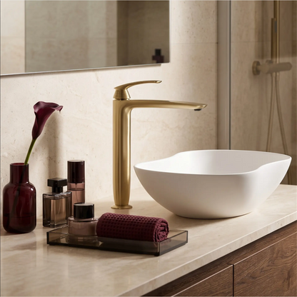 Waschbeckenarmatur Como Premium – Gold Matt High
