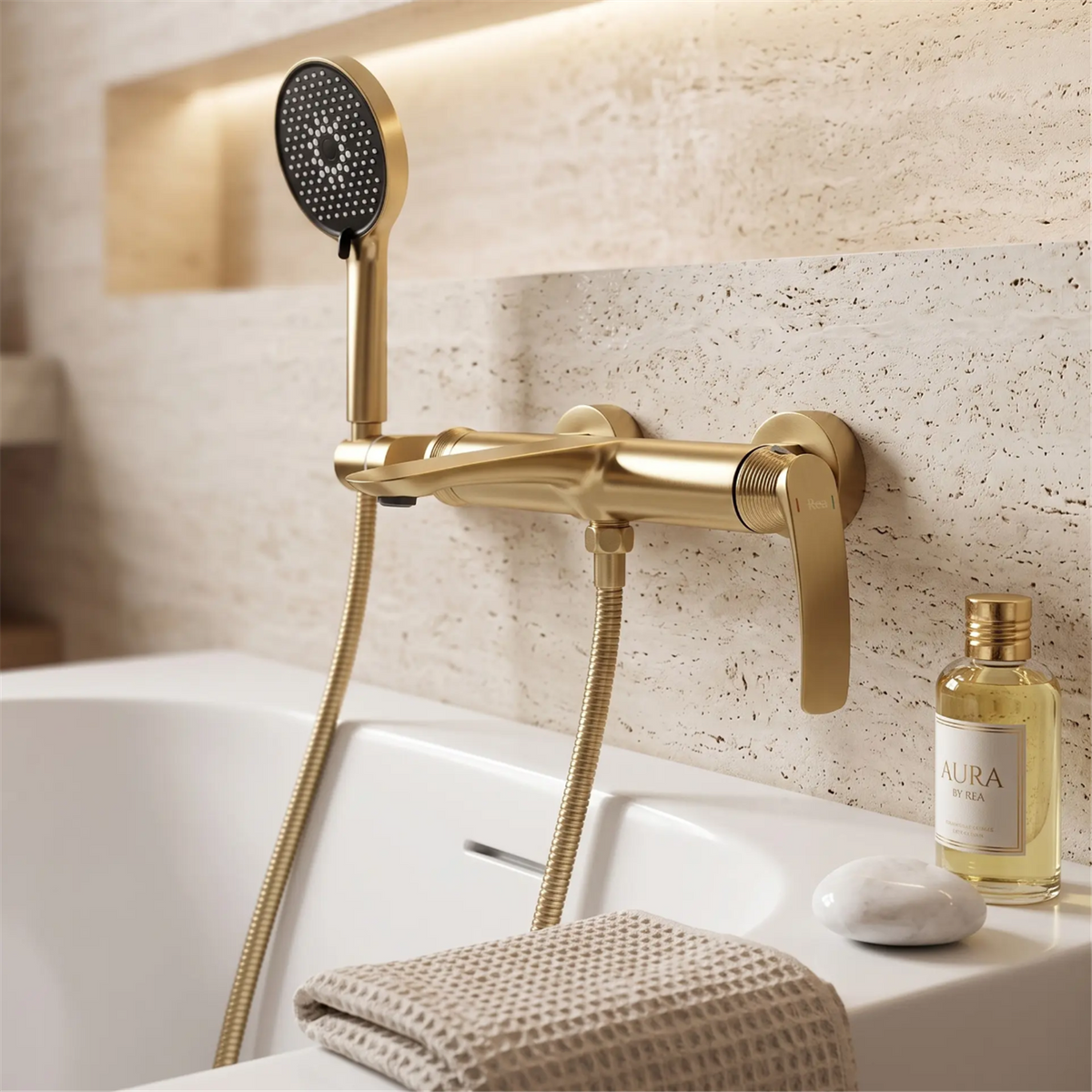 Wannenarmatur Como Premium – Gold Matt