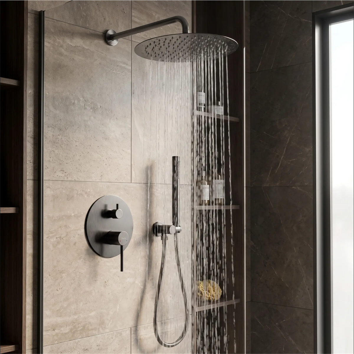 Unterputz-Duschset Foss Clif – Titan mit Box