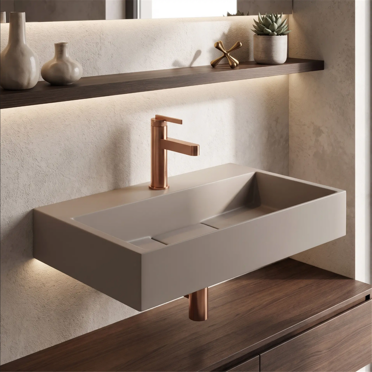 Waschbecken Goya – Beige Matt 60 × 37 cm