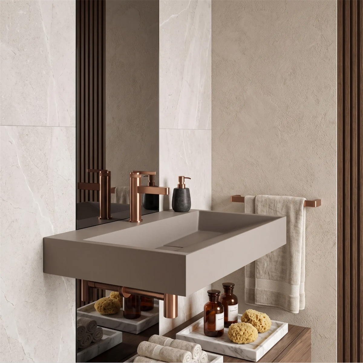 Waschbecken Goya – Beige Matt 70 × 46 cm
