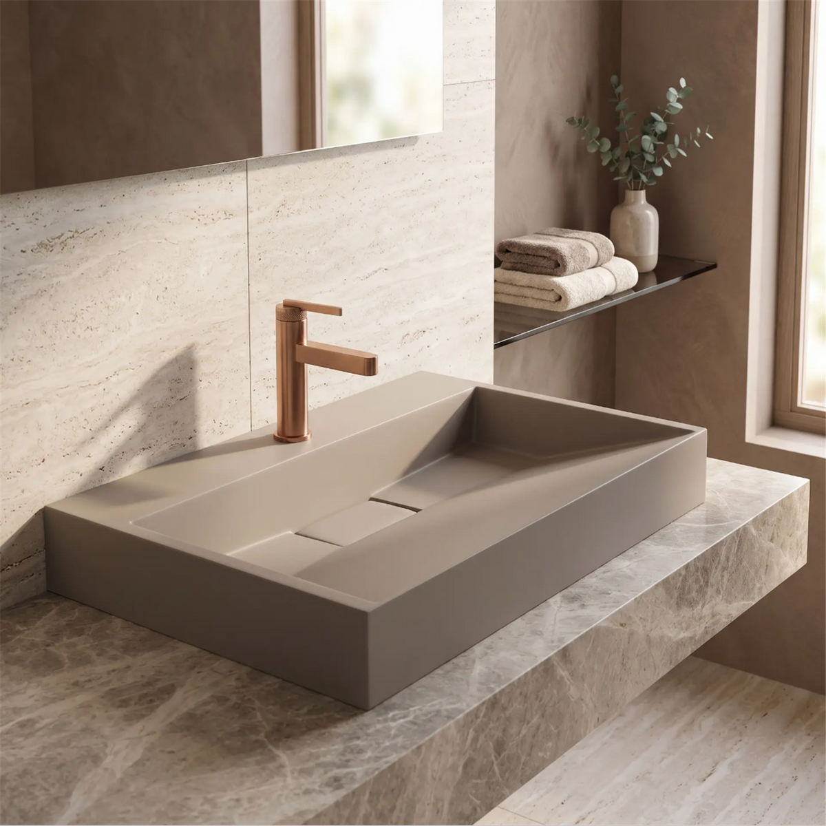Waschbecken Goya – Beige Matt 70 × 46 cm