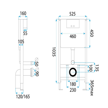 Vorwandelement für WC K011A-Q  HD Schwarz
