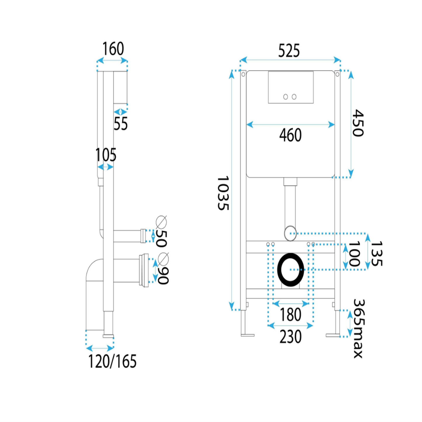 Vorwandelement für WC K011A-Q  HD Satin