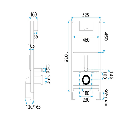 Vorwandelement für WC K011A-Q  HD Satin